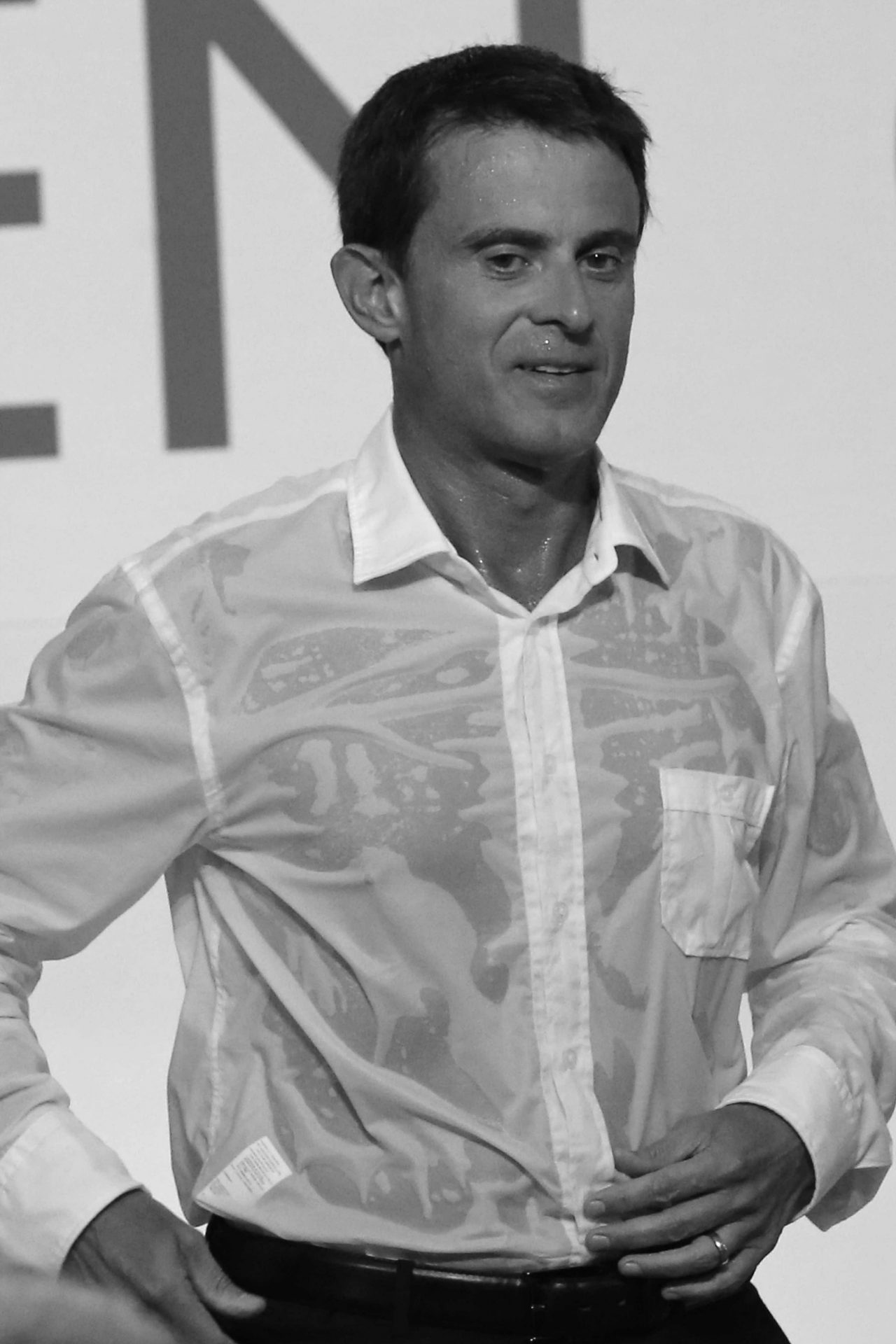 Chemise Manuel Valls noir et blanc